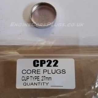27mm cup type mild steel zinc plated automotive core plug
