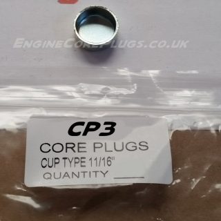 11/16" imperial cup type mild steel zinc plated automotive core plug