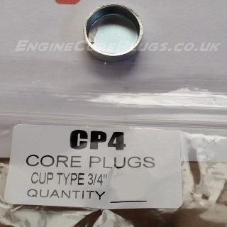 3/4" imperial cup type mild steel zinc plated automotive core plug