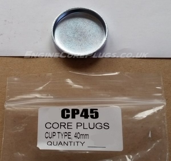 40mm cup type mild steel zinc plated automotive core plug