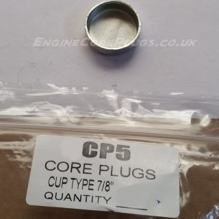 7/8" imperial cup type mild steel zinc plated automotive core plug