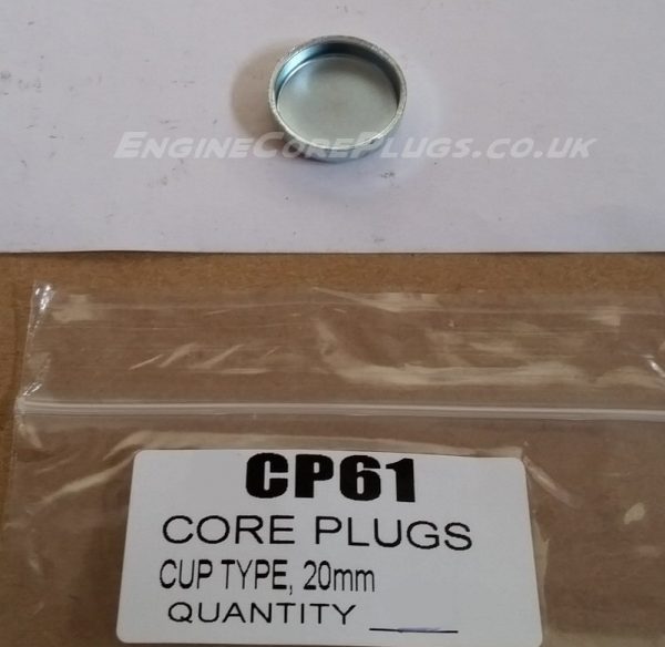20mm cup type mild steel zinc plated automotive core plug