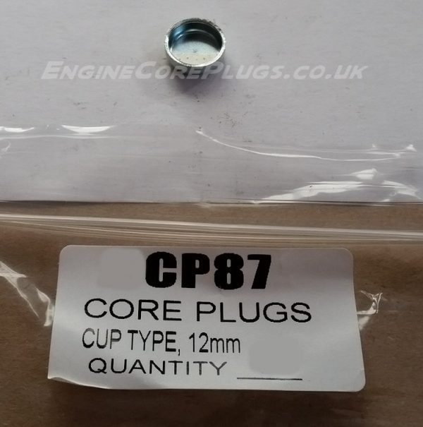 12mm cup type mild steel zinc plated automotive core plug
