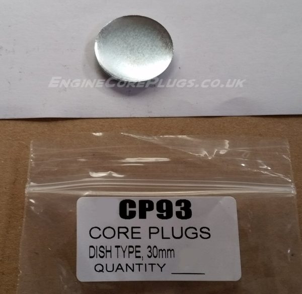 30mm metric dish type mild steel zinc plated automotive core plug
