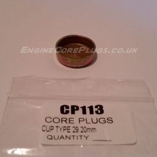 29.2mm cup type mild steel zinc plated automotive core plug