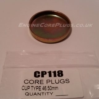 46.5mm cup type mild steel zinc plated automotive core plug