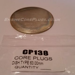 63mm metric dish type mild steel zinc plated automotive core plug