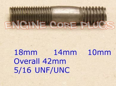 Exhaust manifold stud - Cylinder head 5/16 UNF/UNC x 1" 5/8