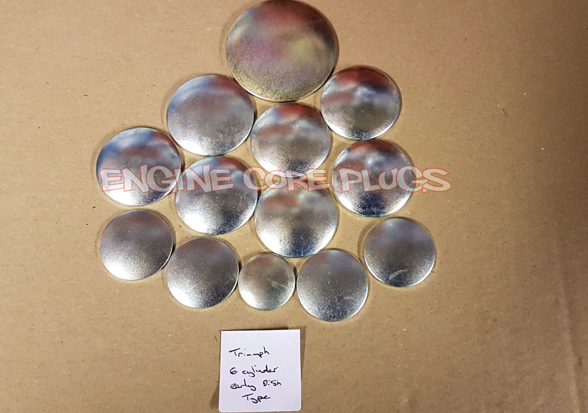 Triumph GT6 mk1 2000cc straight six Early dish type engine core plug set